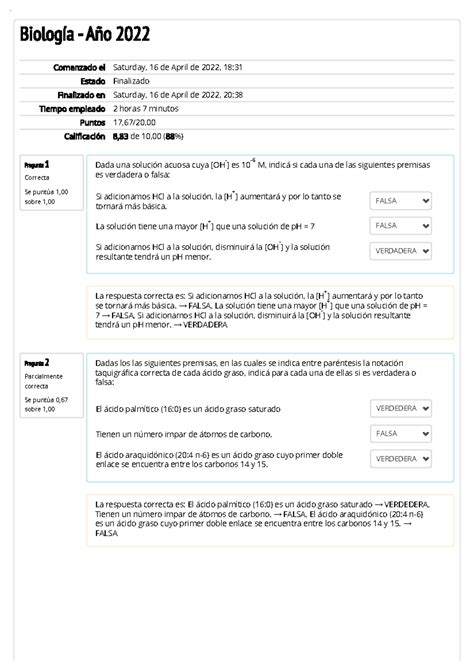 Cuestionario De Autoevaluaci N Del Tp Pregunta Correcta Se Punt A