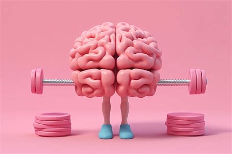 Premium Photo Human Brain Lifting Weights Brain Training Exercise