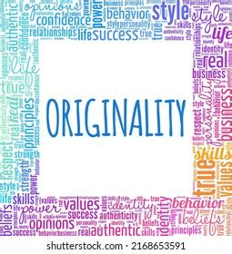 Originality Word Cloud Conceptual Design Isolated Stock Vector Royalty