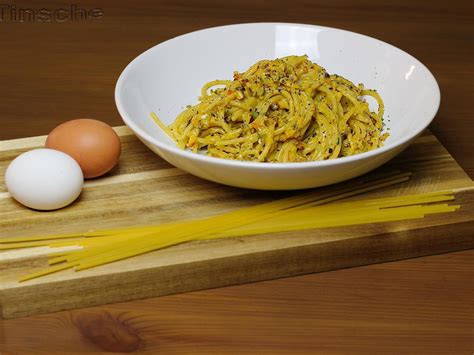 Spaghetti mit Kürbis Sahnesoße und Speck Rezept kochbar de