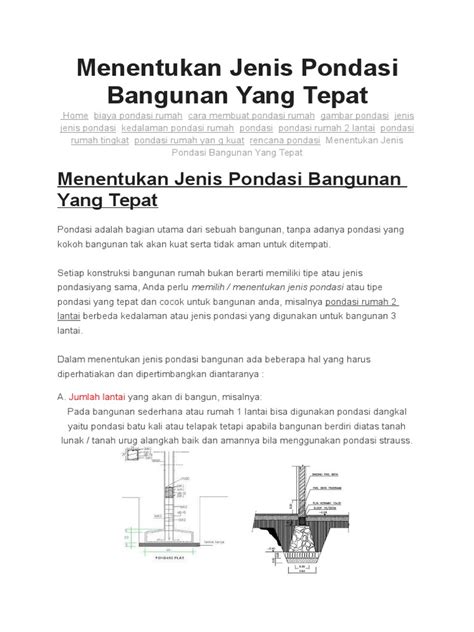 Pdf Menentukan Jenis Pondasi Bangunan Yang Tepat Dokumen Tips