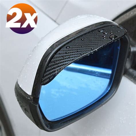 Rear View Wing Mirror Rain Visor Deflectors Universal Black Tinted Pair