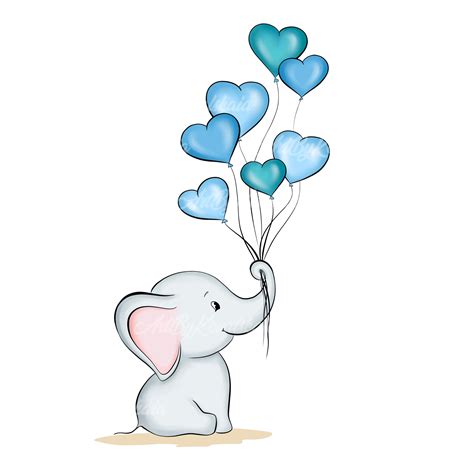 Elephant Clipart Elephant Baby Shower Elephant PNG Baby Shower Boy