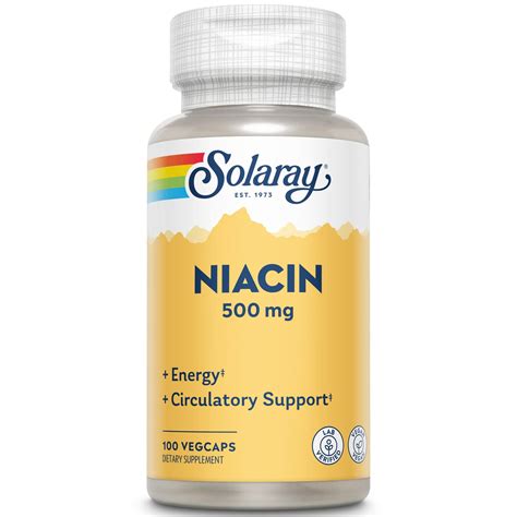 Solaray Niacina Mg Vitamina B Salud De La Piel Cardiovascular