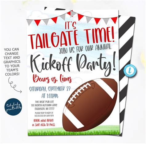 Football Kick Off Party Invitation | TidyLady Printables