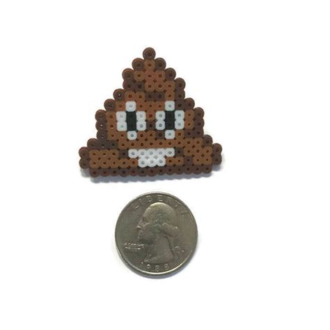Poop Emoji Barrettes Mini Perler Beads Mini Hama Beads Fuse Beads