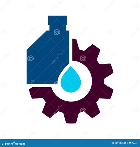 Oil Change Icon Logo Vector Silhouette Of Oil Canister Bottle Gear