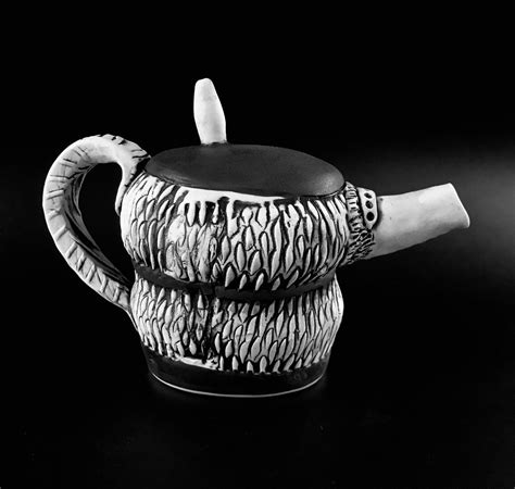 Handbuilt Non Functioning Teapot Of White Clay Great To Add Etsy