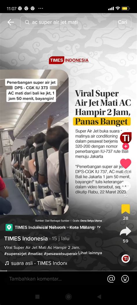 Keluhan Penumpang Kepada Pelayanan Super Air Jet Karena Pendingin Udara