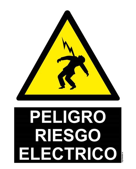 Señal indicadora de peligro riesgo electrico