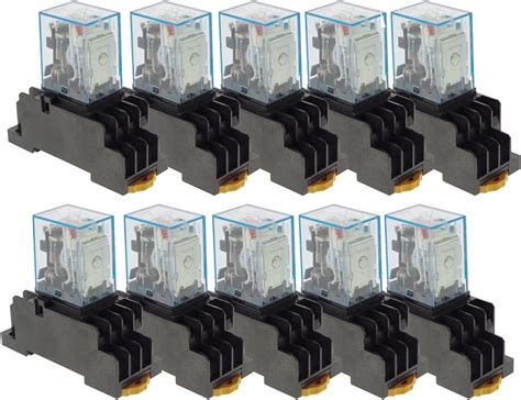 10PCS MY4NJ DC AC 12V 24V 36V 48V 110V 220V Coil 5A 4NO 4NC Power Relay