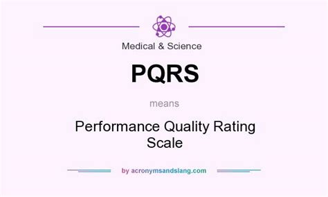 Pqrs Performance Quality Rating Scale In Medical And Science By