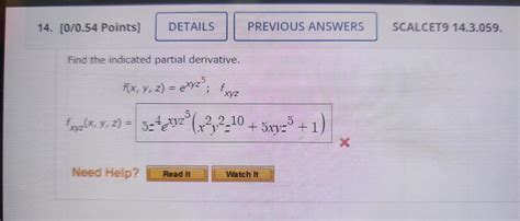 Solved Find The Indicated Partial Derivative