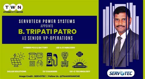 Servotech Power Systems Appoints B Tripati Patro As Senior Vice ...