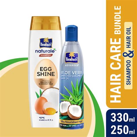 Hair Care Bundle Parachute Naturale Shampoo Egg Shine Ml Aloe