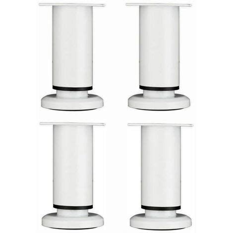 CCYKXA 4 Pièces Pieds de Meubles Réglables 12cm Blanc Jambe de Table