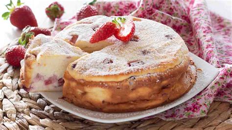 Gâteau à la ricotta et aux fraises facile et onctueux