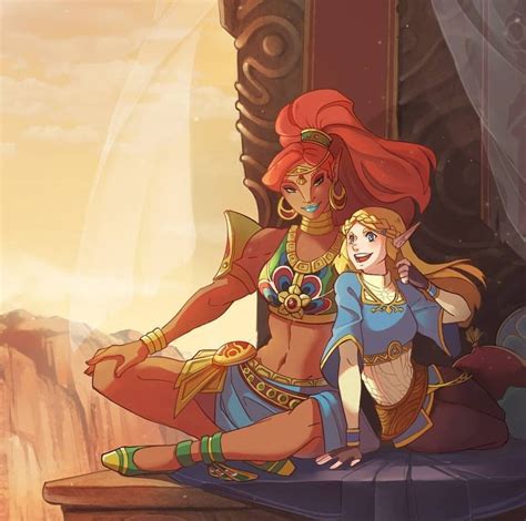 Legend Of Zelda Botw Art Princess Zelda And Gerudo Champion Urbosa Miokan S Legend Of Zelda