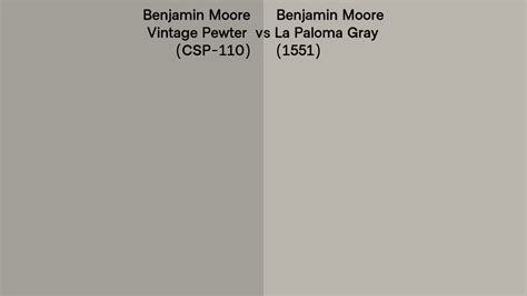 Benjamin Moore Vintage Pewter Vs La Paloma Gray Side By Side Comparison