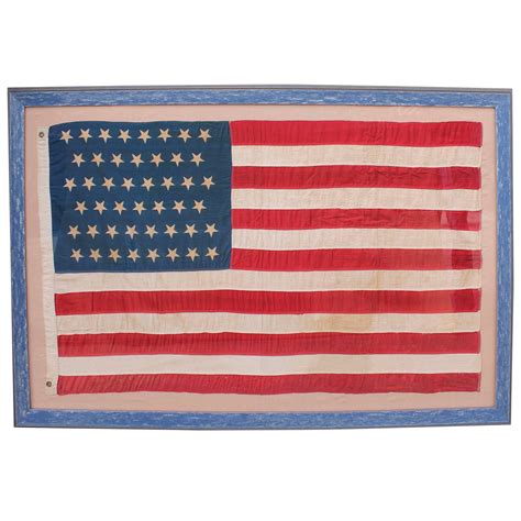 Monumental 46 Star Framed American Flag from 1909 at 1stDibs | where