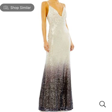 Nwt Ileana For Mac Duggal Stunning Ombré Sequin Gown V Neck In 2024