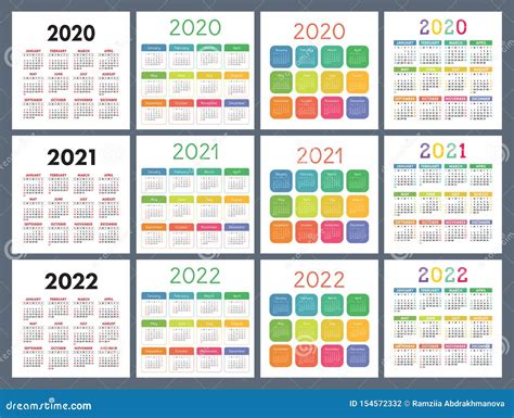 Calendario 2020 2021 2022 A Os Calendario Del Bolsillo Sistema