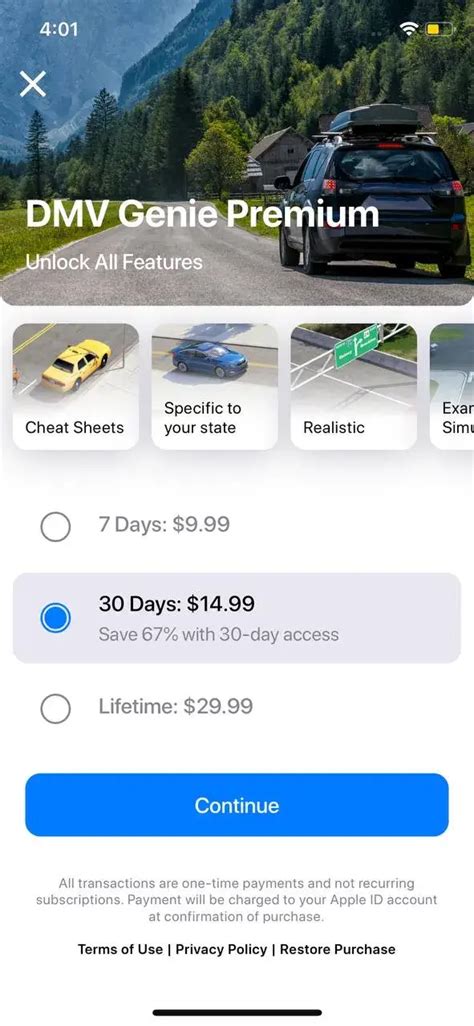 A mobile paywall by DMV Practice Test with Adapty
