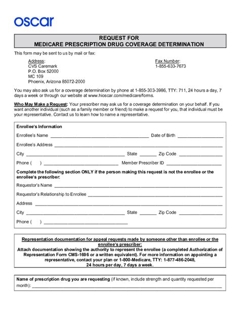 Fillable Online Medicare Coverage Redetermination Form Fax Email Print