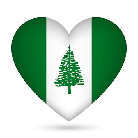 Premium Vector Norfolk Island Flag In Heart Shape Vector Illustration