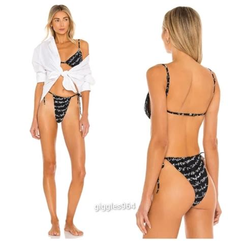 Weworewhat Swim Weworewhat Squiggle Logo Print Bikini Underwire Top