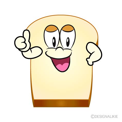 Free Thumbs Up Bread Cartoon Image Charatoon