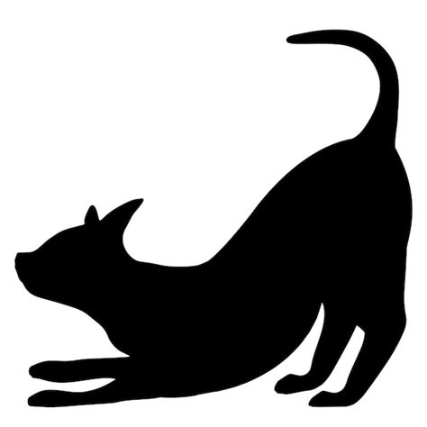 Premium Vector | Cat silhouette cat stretching premium vector