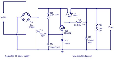 Regulated Power Supply Circuit Diagram