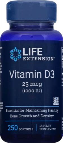 Life Extension Vitamin D3 Softgels 1000 IU, 250 ct - Kroger