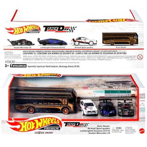 MISB Hot Wheels Premium Pack Ford Race Team Nissan GT R Mercedes Benz Track Day Diorama Box