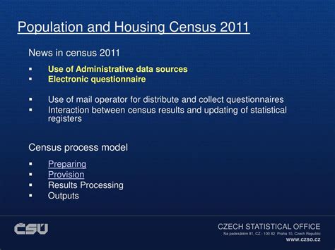 Population And Housing Census 2011 Czech Republic Ppt Download