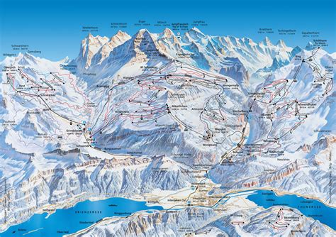 BERGFEX Trail Map Jungfrau Region Grindelwald Cross Country Skiing