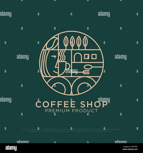 Monogram Coffee Shop Logo Design Vector Vintage Coffee Logo