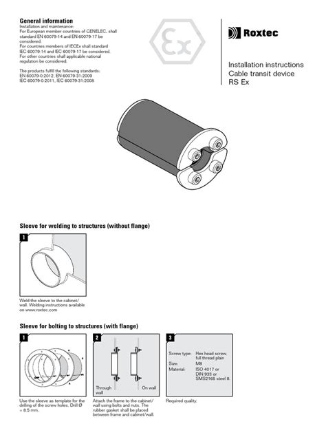 Ass2005002801 D Roxtec Rs Ex Seal Installation Instruction En Pdf