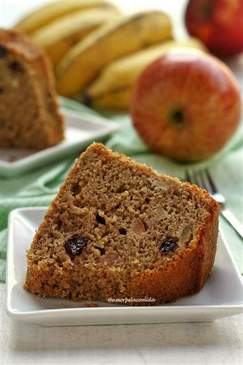 BOLO DE BANANA E MAÇÃ AVEIA INTEGRAL Receitas saudáveis a