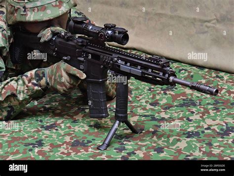 Japan Ground Self Defense Force S Howa Type 20 Assault Rifle Displayed For The Press At The