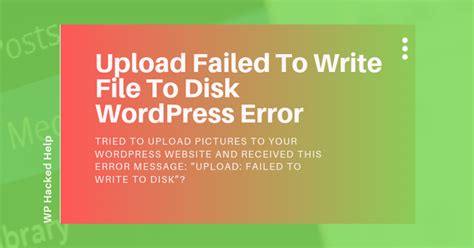 Upload Failed To Write File To Disk Wordpress Error Fixed