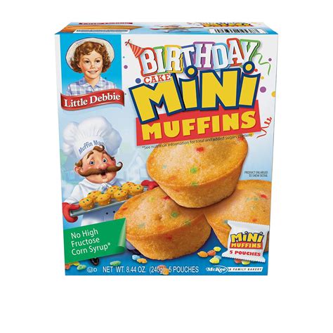 Little Debbie Birthday Cake Mini Muffins 5 Pouches 8 44 Oz Box Grocery And Gourmet