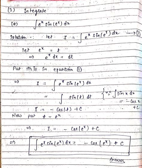 Solved 3 Integrate A Sex Sinexdx B S Cos X Sinxdx Course Hero