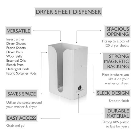 Dryer Sheet Dispenser Magnetic Sleek Dryer Sheet Holder For Neat