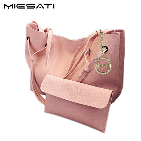 MIESATI Women Composite Bag Set 2 Fashion Pu Leather Shoulder Bag Large