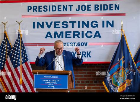 Senate Majority Leader Chuck Schumer Speaks During A Clean Energy