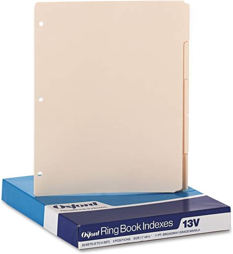 Amazon Oxford Blank Write On Binder Dividers Cut Tabs