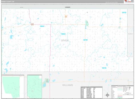 Divide County Wall Map Premium Style