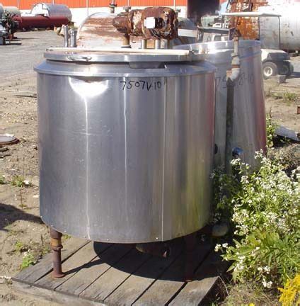 Used 140 Gallon Stainless Steel Jacketed Mix Tank Reactors Stainless